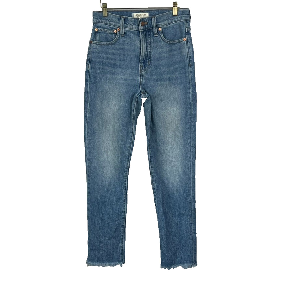 Madewell Jeans Womens Size 25 Blue Denim The Perfect Vintage Cropped Raw Hem